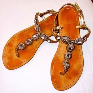 Ivanka Trump Chunky Jewel Thong Sandals